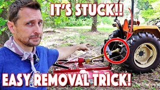 Stuck PTO Shaft On Tractor How To Easily Remove [upl. by Bo]