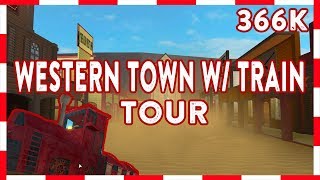 ROBLOX  Welcome To Bloxburg 366k Western Town W TRAIN Tour [upl. by Hourihan]