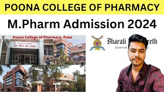 POONA COLLEGE OF PHARMACY MPHARM ADMISSION 2024  Important Dates  Selection Process [upl. by Nurav]