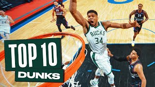 Giannis Antetokounmpo’s Top 10 Dunks of the 202021 NBA Season [upl. by Azrim822]