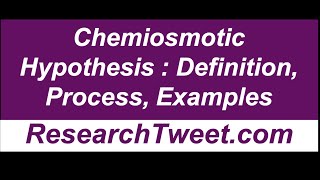 Chemiosmotic Hypothesis  Definition Process Examples [upl. by Janos]