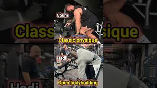 Cbum vs hadi choopan 😯  classic physique vs open bodybuilding  mr Olympia 2024 [upl. by Nauwaj]