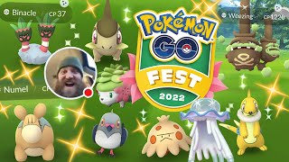 Pokemon GO Fest 2022  Shiny Reactions Stream Highlights  Axew Numel Shroomish Shaymin [upl. by Drais]