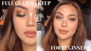 how to full glam makeup for beginners ♡ perfect for formal events graduation prom amp weddings [upl. by Lytle]