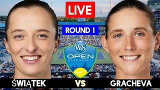 ŚWIĄTEK 🇵🇱  GRACHEVA Relacja Na żywo – Wynik Meczu LIVE  ROUND 1 Cincinnati Open 2024 Swiatek Live [upl. by Eintroc]