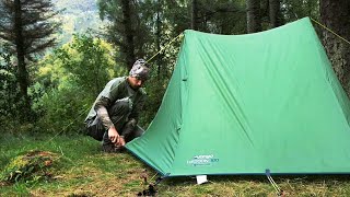 Solo Camping In Woods Surrounded By Mountains  Vango Heddon 100  Vango Microlite 300 [upl. by Monroy42]