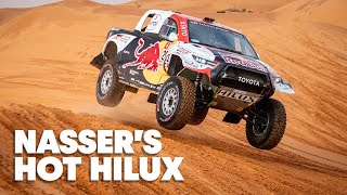 Dakar Rally Tech Check Nassers T1 Toyota Gazoo Racing Hilux [upl. by Attenborough839]