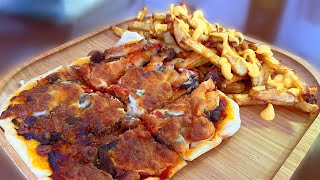 ASMR COOKING EASIEST STEAK amp GARLIC PIZZA WITH CHIPS EASY RECIPE pizza steak asmr [upl. by Esertak]