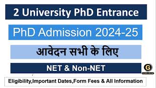 2 PhD Application 2024  PhD Admissin 202425  Fellowship Available  All Information [upl. by Pepi]