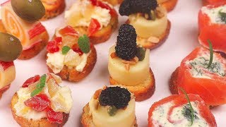 카나페4종 파티요리쉽게만들기 🎄Easy CANAPES IDEAS 🎄 パーティー カナッペ 5つ Appetizers 핑거푸드까나페 간단레시피 [upl. by Yanehc668]