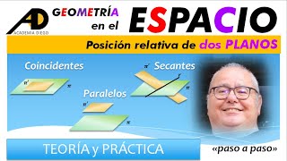 Posición RELATIVA de DOS PLANOS TEORÍA y PRÁCTICA ACADEMIADIEGO [upl. by Ydna]