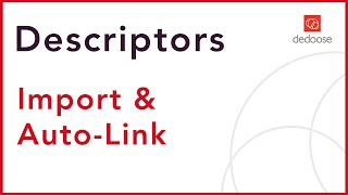 Import Descriptors and Autolink Descriptors to Media  Dedoose for Mixed Methods Data Analysis [upl. by Laux]