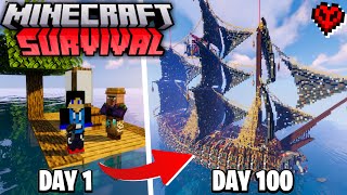 I Survived on a DEEP Ocean RAFT in Minecraft Survival Hindi [upl. by Zelikow901]