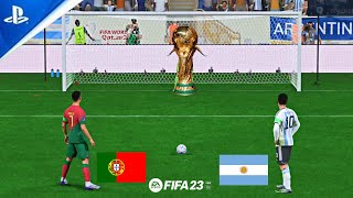 RONALDO V MESSI  PORTUGAL VS ARGENTINA  FIFA WORLD CUP PENALTIES  FIFA 23 [upl. by Ocinemod697]