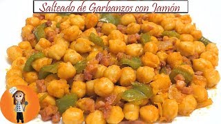 Salteado de Garbanzos con Jamón  Receta de Cocina en Familia [upl. by Gun243]