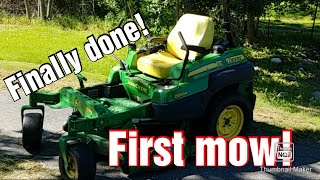 Zero Turn First Mow  John Deere z810 PART 5 [upl. by Saimon]