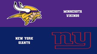 Minnesota Vikings vs New York Giants Week 1  NFL 2024 Simulation [upl. by Emyaj]