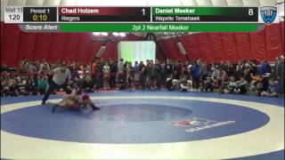 120 Daniel Meeker Wapello Tomahawk vs Chad Holzem Ringers 6475332104 [upl. by Atikkin]