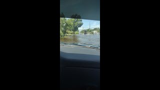 Only road in and out of Dulac covered in water from Tropical Storm Alberto [upl. by Arodoeht]