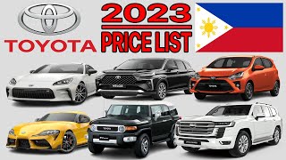 Toyota Price List In Philippines 2023 [upl. by Katharine313]