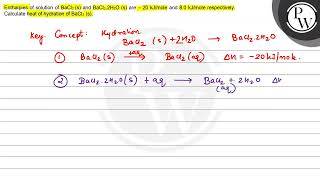 Enthalpies of solution of \ \mathrmBaCl2\mathrms \ and [upl. by Killian]