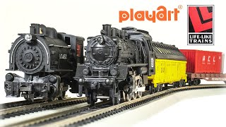 Vintage HOScale Playart H601 260 amp ATampSF Steam Locomotives amp Freight Cars Model Train Set [upl. by Enyrehtak985]