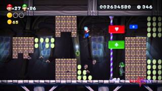 New Super Mario Bros U  World Frosted GlacierGhost House Swaying Ghost House All Star Coins [upl. by Richey]