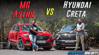 MG Astor vs Hyundai Creta Comparison Review  Lets Clear Some Confusion  MotorBeam [upl. by Giamo855]