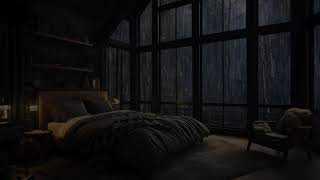 Cozy Room and Rain Sounds to Relax Sleep Well and Restfully with Rain Splashing Outside the Window [upl. by Chas919]