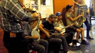 Sluetown Strutters play quotLong Gone To New Orleansquot LIVE in the French Quarter 5162015 [upl. by Kendell]