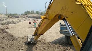 Big size excavator cutting soil in the river in Bangladesh South asian countries Bazylland [upl. by Awad]