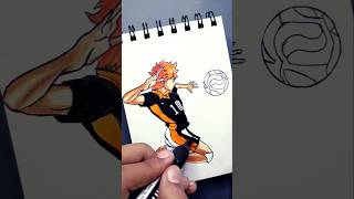 drawing Hinata Shoyo from Haikyuu 🏐😬 shorts anime art [upl. by Ahsekan]