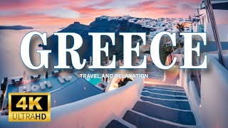 Greece 4K  Fly over Greece with relaxing music [upl. by Lletnwahs587]