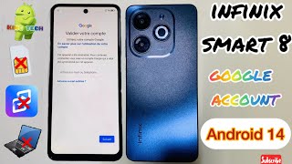 frp bypass compte google infinix smart 8 Android 14 [upl. by Yalonda]