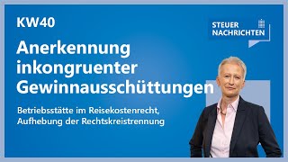 Steuerliche Anerkennung inkongruenter Gewinnausschüttungen  Steuernachrichten Update 4024 [upl. by Dhiman]