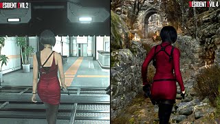 Resident Evil 4 Remake Vs Resident Evil 2 Remake Ada Wong  Comparison [upl. by Adnolay]