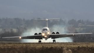 Rada Airlines Ilyushin IL62 Crosswind Landing amp Take Off Basel Mulhouse [upl. by Baskett]