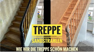 Holztreppe in einem Tag abschleifen Treppe abschleifen Treppe Sandstrahlen [upl. by Amabil]