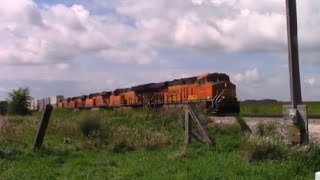 Eastbound BNSF ZSTOWSP9 Cruises Over Mile Post 8639 Outside Streator IL [upl. by Croom]