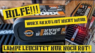 WORX Akku Retten  zeigt nur noch rote Lampe und lässt sich nicht mehr laden  Lifehack [upl. by Curcio]