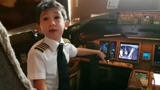 Adam Kid 6Year Pilot Emirates Airbus [upl. by Nonnarb]