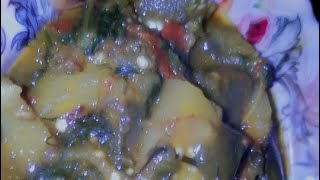 shaimaparveen2019 winter special saag aloo baigan ki sabzi recipe [upl. by Comethuauc]