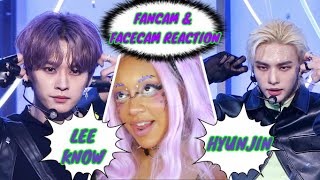 LEE KNOW amp HYUNJIN quotMANIACquot FANCAM amp FACECAM  MUSIC CORE REACTION Fashion Enthusiast Stray Kids [upl. by Quinn]