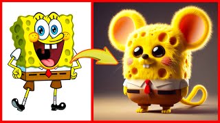 SpongeBob SquarePants as Mouse🐭🧀  A furry mouse in the form of SpongeBob and friends [upl. by Ashman]