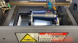 Laser engraving a tumbler with a K40 OMTECH and FTG Rotary [upl. by Einahpehs]