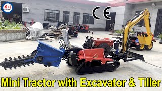 Factory Direct Sale Crawler Compact Tractor with Excavator amp Trencher [upl. by Naitsirt]