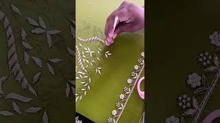 zardosi leves design basic aari class aariwork aari zari zardosiwork embroidery sewing [upl. by Aiciled320]