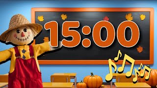 15 Minute October Classroom Countdown Timer with Country Music amp Wiggly Scarecrow 🍂🤠 [upl. by Jovitta]