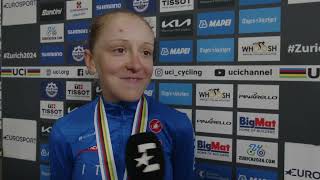 Gaia Realini  Interview at the finish  World Championships Mixed Relay TTT Zürich 2024 [upl. by Ocire317]