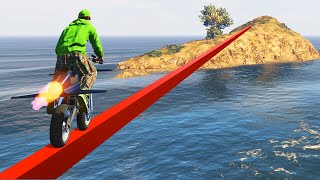 WORLDS LONGEST IMPOSSIBLE TIGHTROPE GTA 5 Funny Moments [upl. by Assirehc]